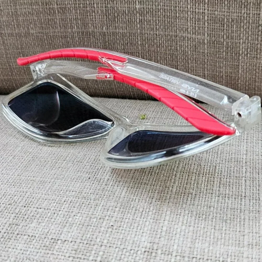 NYS Vintage Men Sunglasses Dyckman Street Mirror Lenses Clear Frame Eyewear
